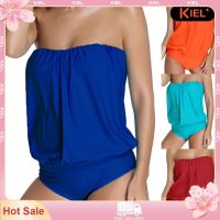 COD DSTGRTYTRUYUY Kiel ✿ Plus Size Women Solid Color Backless Strapless One Piece Swimwear