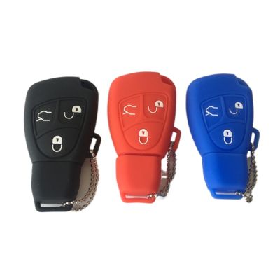 【CW】Silicone Car Key Cover Case Shell for for Benz W203 W211 CLK C180 E200 AMG C E S Class Keyring Holder Accessories