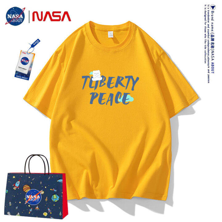 nasa-แขนสั้น-t-เสื้อเชิ้ตผู้ชายฤดูร้อนแบรนด์แฟชั่น-2023-เทรนด์สไตล์ฮ่องกงใหม่-ins-เสื้อยืดแขนสั้นชายทรงหลวมแมทช์ง่าย