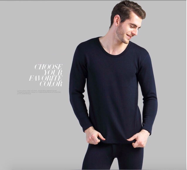 Men Long Sleeve Thermal Underwear Suite Warm Fabric Lazada Ph