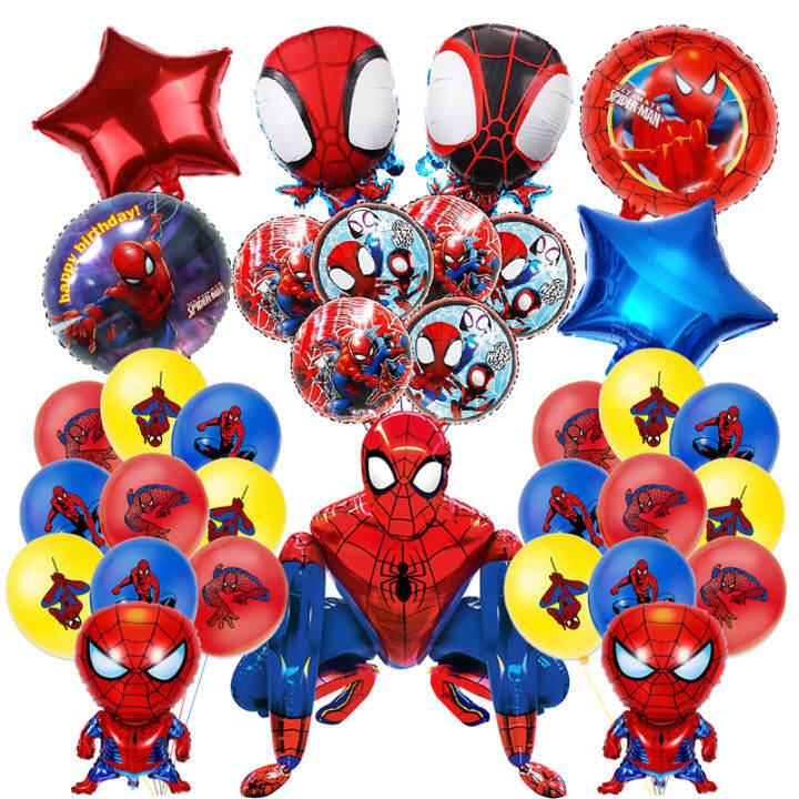 super-hero-3d-ฟอยล์-spiderman-ลูกโป่ง-32-นิ้ววันเกิดบอลลูนวันเกิดอุปกรณ์ตกแต่งของขวัญเด็ก-baby-shower-iewo9238