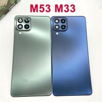 สำหรับ M33 M53 Samsung Galaxy SM-M536B SM-M336B ฝาหลังปิดโทรศัพท์ปลอกหุ้มช่องหลังอะไหล่ฝาหลังพร้อมเลนส์