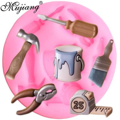 【YF】❃☄■  Measuring Tape Silicone Molds Paint Screwdriver Fondant Chocolate Mould Decorating