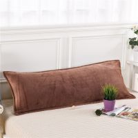 Flannel Solid Color Long Pillow Case Soft Breathable Double Lovers Large Size Pillowcase Body Pillow Cover for 1.2/1.5/1.8m Bed