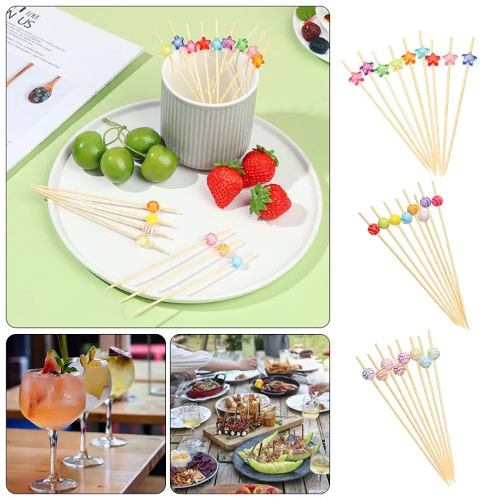 OKDEALS 100pcs Creative Toothpicks Pastry Decor Sign Label Fruit Pin ...