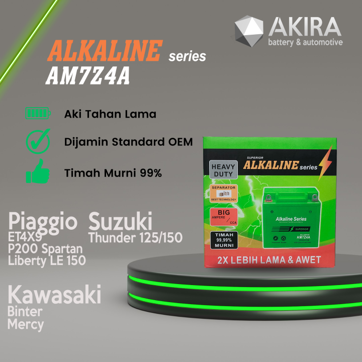 Aki Motor ALKALINE AM74A 12N10 12N9 12V 9A Thunder Vespa Binter