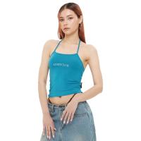 LOGO GLITTER TOP BLUE