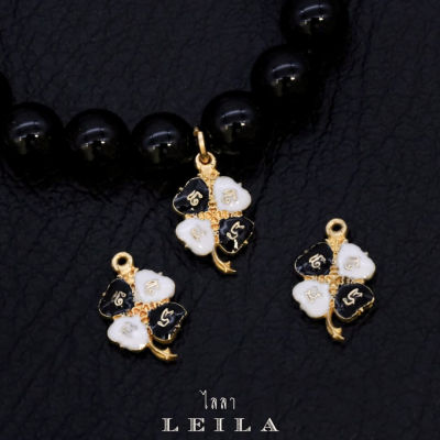 Leila Amulets ดอกไม้มนต์จินดามณี Baby Leila Collection สีขาวดำ (พร้อมกำไลหินฟรีตามรูป)