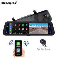 Blueskysea CP08 1080จุดรถ Dashcam ไร้สาย CarPlay, 11.88นิ้วหน้าจอสัมผัสเลนส์คู่รถกล้องมัลติมีเดียวิทยุสเตอริโอกับ GPS