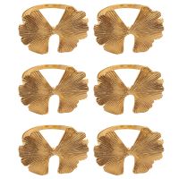 6Pcs/Lot Retro Ginkgo Leaf Napkin Buckle Napkin Ring, Suitable for Dinner Decoration of Wedding Hotel Banquet Table