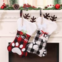 Christmas Stocking Set of 2 Hanging Pendant Ornament Charm Supplies for Christmas New Year Festival Party Decoration Socks Tights