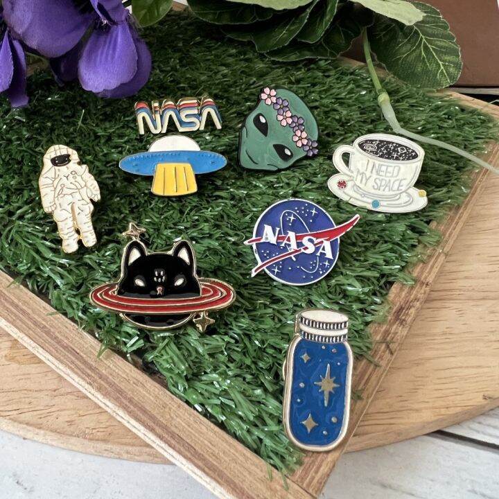 clearance-เข็มหมุด-เข็มกลัด-nasa-อวกาศ-ตกแต่ง-กระเป๋า-เสื้อผ้า-หมวก-enamel-pin-เหลือไม่เยอะ-หมดแล้วหมดเลย