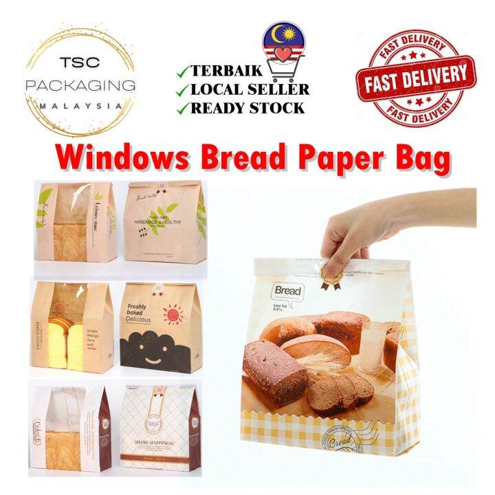 Window Bread Packaging Bread Papar Bag Kraft Paper Window Bread Bag