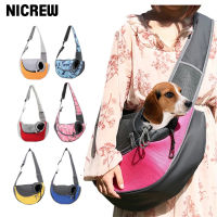 NICREW Puppy Carrier SL Outdoor Travel Dog Shoulder Bag Mesh Oxford Single Comfort Sling Handbag Adjustable Strap Backpack