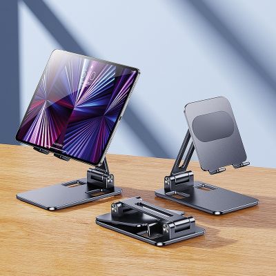 Aluminum Alloy Foldable Tablet Mobile Phone Desktop Phone Stand for iPad iPhone Samsung Desk Holder Adjust Desk Bracket Stand
