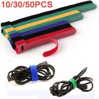 10/30/50pcs Multi-Purpose Fastener Cable Straps Tape Cable Ties Reusable Hook Loop Strips Wire Ties Cables Organizer Cord Wraps