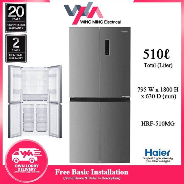 [Free Installation within Klang Valley Area] Haier 510L 4 Door Fridge
