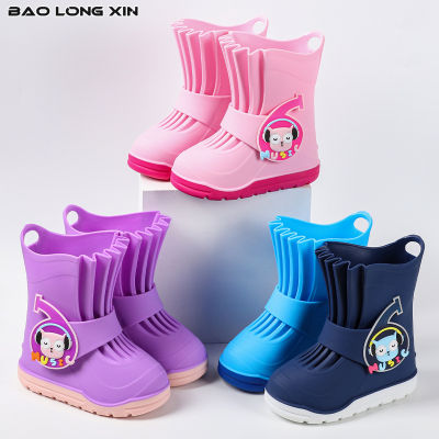BAOLONGXIN รองเท้าบูทหน้าฝนสำหรับเด็กประถม,รองเท้าน้ำยางสำหรับเด็กผู้ชายและเด็กผู้หญิงรองเท้าบูทหน้าฝนรองเท้าบูทฝนน้ำ