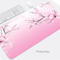 Pink Cherry Blossoms Mousepad Gaming Computer Gamer Mouse Pad Art Sakura Keyboard Desk Mats XXL Office Table Mat Non-slip Rug