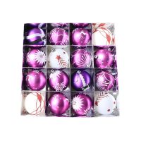 16 Square Grid Christmas Painted Ball Christmas Tree Pendant Christmas Tree Decoration Package Window Ceiling