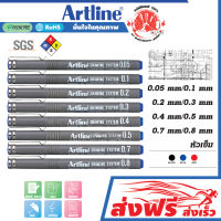 ปากกาเขียนแบบ ชุด 4 ด้าม ขนาดเส้น 0.05 - 0.8 มม. (สีน้ำเงิน) ปากกาตัดเส้น ตีเส้น วาดภาพ อาร์ทไลน์ หมึกกันน้ำ100% เซ็นชื่อ เอกสาร กระดาษไข