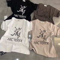 ARCTERYX 100เสื้อยืดผ้าฝ้ายใหม่พิมพ์ลายแขนสั้นแฟนสาวหลวมขนาดใหญ่เสื้อยาวปิดถึงก้น Ins