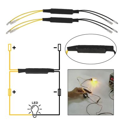 Motorcycle Flasher LED Turn Signal Lights AMS Cement Indicator Load Resistor 12V 21W Fault Decoder Solve Blinker Error 26 Ohm