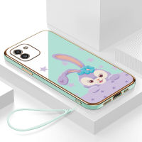 เคสโทรศัพท์ samsung a03 กรอบสีทองชุบด้วยไฟฟ้า รวมทุกอย่าง ฝาหลัง วัสดุ TPU ป้องกันการหล่น ป้องกันการชนกัน กันน้ำ สายรัดข้อมือการ์ตูนน่ารัก เคสโทรศัพท์มือถือ