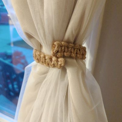 ♟ 1pcs Twist Curtain Buckles Jute Braided Curtain Tie Rope Tieback Holder Clips Curtain Accessories Home Decor
