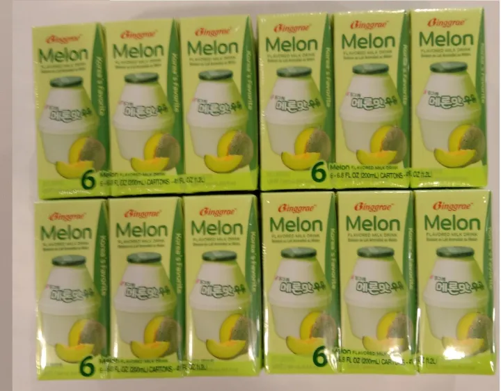 Binggrae Melon Flavored Milk Drink 6.8 Fl (200ml) / 6 Pack x 4 (24 Pack) Lazada PH