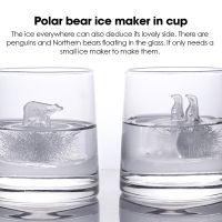 Polar Bear And Penguin Shape Ice Cube Molds Animals Novelty Design Polar Ice Molds For Drink Silicone Ice Cube Trays With Cover Ice Maker Ice Cream Mo