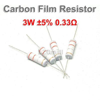 10Pcs ตัวต้านทานฟิล์มคาร์บอน0.22 0.33 Ohm 3W 0.22R 0.33R 5% Fixed Resistor ความต้านทาน6X17mm