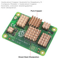 6ชิ้นเซ็ต100 ทองแดงฮีทซิงค์สำหรับราสเบอร์รี่ Pi คำนวณโมดูล4, CM4เมนบอร์ด CM4ฐานคณะกรรมการระบบระบายความร้อน