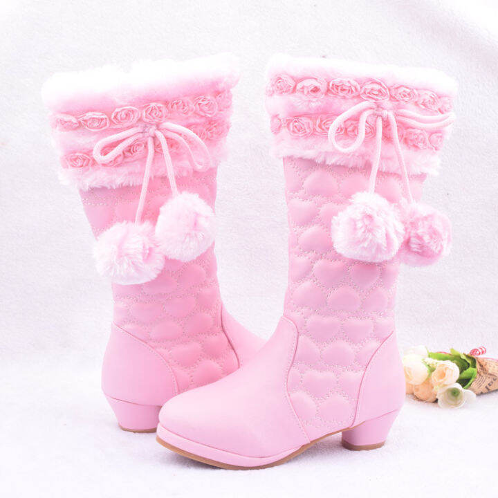 ulknn-winter-snow-boot-for-children-girls-high-heeled-princess-leather-footwear-cute-shoes-comfortable-velvet-warm-non-slip-zip