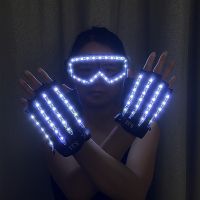 ❣ Festival Party LED Gloves Glowing Glasses Nightclub Stage Performance DJ Fluorescent Dancing Lights Costume Props Men Women