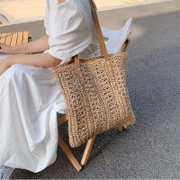 Womens Bag Straw Hollow Beach Shoulder Female Bags Fashion Summer Vacation Shopper Handbag for Women Hand-Woven Tote Handbags