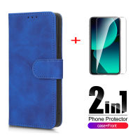 2in1หนังให้ความรู้สึกเคสโทรศัพท์ + ฟิล์มกันรอยด้านหน้า) ที่ครอบสำหรับ Xiaomi 13T Pro 2023หรูหราครอบคลุมทุกส่วนของ Xiaomi 13T Xiaomy 13T Pro เคสกันกระแทก