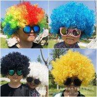 ❐○▪ Childrens street hats colorful afro wigs kindergarten dress wedding funny clown performance props hair set