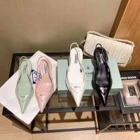 【high quality】original MIUMIUˉPula sandals womens cat heels womens pointed toe high heels French low-heeled womens shoes summer new style womens shoes slippers for women slides outside wear sandals for women