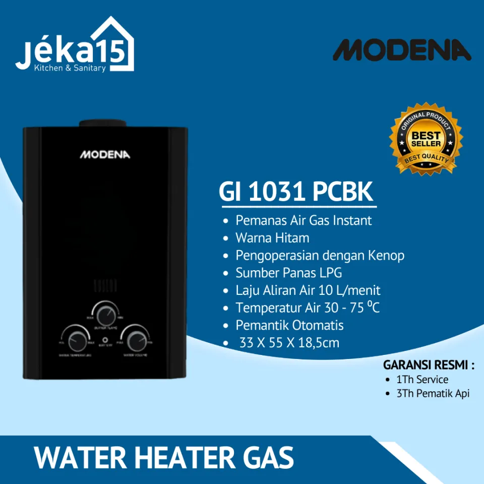 MODENA GI 1031 PCBK Water Heater Gas 10 Liter/Menit | Lazada Indonesia