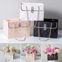 New Flower Box Portable Rose Packaging Box Valentines Day Birthday Party Gifts Wrapping Paper Bag Candy Cake Flower Shop Box Storage Boxes