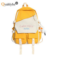 Qyahlybz female campus design high school students school bags contrast color cute girl backpack teenagers travel shoulder bags