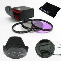 RISE(UK) 49Mm UV CPL FLD Filter Kit สำหรับ Alpha NEX-5N NEX-C3กลีบดอกไม้เลนส์ฮูด Center-Pinch ฝาปิดเลนส์