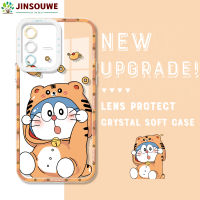 Jinsouwe เคสโทรศัพท์เคสสำหรับ Vivo V23 5G,เคสโทรศัพท์ลายการ์ตูนโดราเอมอนคริสตัลเคสด้านหลังยางแบบนิ่ม