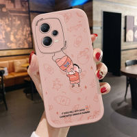 เคสโทรศัพท์สำหรับ Redmi Note 12 5G Xiaomi Poco X5 5G ผิวสัมผัสที่สร้างสรรค์ลายการ์ตูนสีเทียน Shin-Chan ฤดูร้อนหลังหนังเครื่องดื่มเคสซิลิโคน PU ปกหนังโทรศัพท์