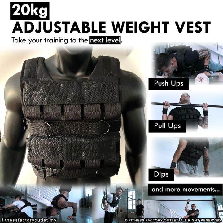 20kg Weight Vest Weight Training Load GYM Push Up Pull Up Squat Muscle