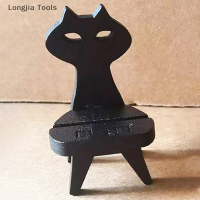 Longjia Tools เก้าอี้ม้านั่งขนาดเล็กจำลองรูปทรงแมวของเล่นโมเดลสำหรับตกแต่งบ้านตุ๊กตาอุปกรณ์เฟอร์นิเจอร์ขนาดเล็ก