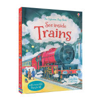 Usborne see inside trains look inside the train uncover the secrets of popular science flip through English cardboard books childrens English original imported books