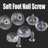 5/6PCS 17mm 20mm Silicone Pad Transparent Soft Foot Nail Screw On Clear Rubber Feet Non-slip Pad With Self Tapping Screw Screw Nut Drivers