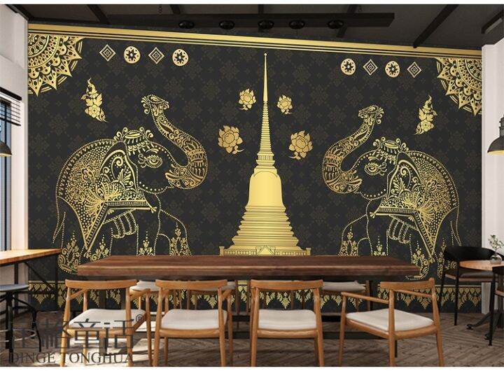 Southeast Asia Wallpaper Thai Style Background Wall Decoration Hand